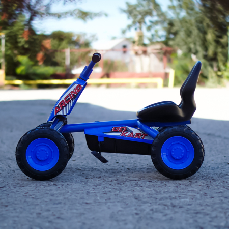 Kart cu pedale, Kinderplay ArcSpring, pentru copii intre 2 si 6 ani, amortizoare, albastru [3]