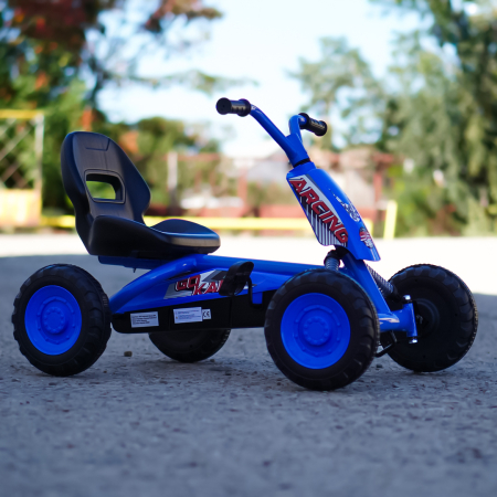 Kart cu pedale, Kinderplay ArcSpring, pentru copii intre 2 si 6 ani, amortizoare, albastru [6]