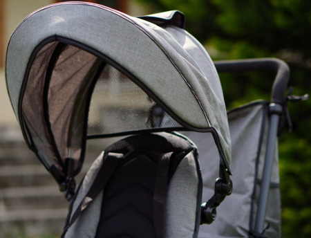 Kinderplay Baby, carucior, tricicleta multifunctionala pentru copii intre 1 si 5 ani, pliabila si reglabila, roti moi, gri [11]