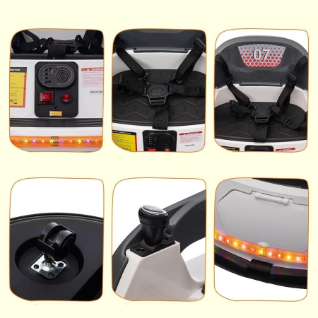 Kinderplay Bumper, masinuta busitoare electrica pentru copii, 12V 70W, telecomanda inclusa, Alba [1]