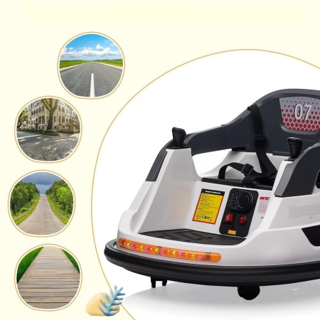 Kinderplay Bumper, masinuta busitoare electrica pentru copii, 12V 70W, telecomanda inclusa, Alba [2]