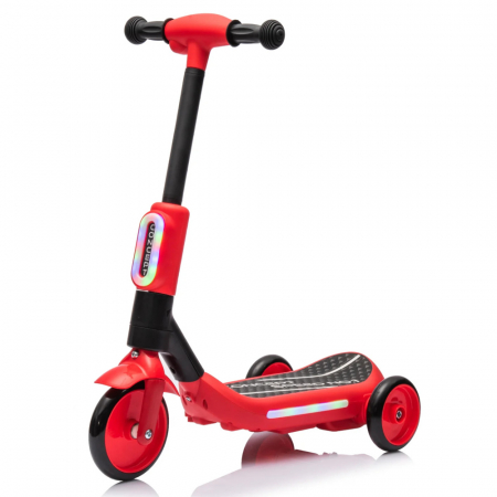 Trotinete & biciclete - Kinderplay Concept, trotineta electrica cu aburi si lumini pentru copii, 3 roti, 30W, 6V 4.5Ah, rosie