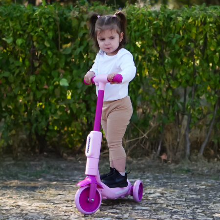 Kinderplay Concept, trotineta electrica cu aburi si lumini pentru copii, 3 roti, 30W, 6V 4.5Ah, roz [1]