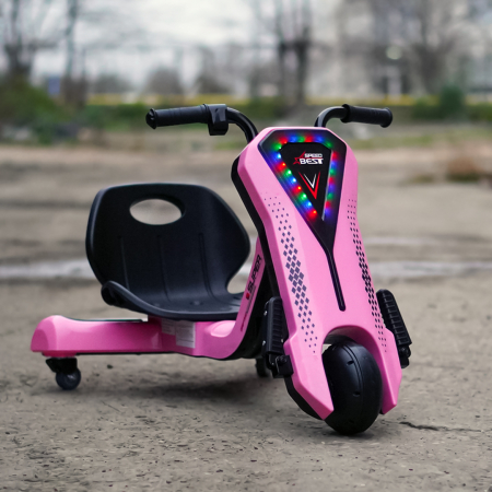 Kinderplay Slider 360, tricicleta electrica 12V pentru copii de 4–7 ani, culoare roz [1]