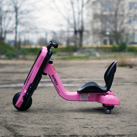 Kinderplay Slider 360, tricicleta electrica 12V pentru copii de 4–7 ani, culoare roz [8]