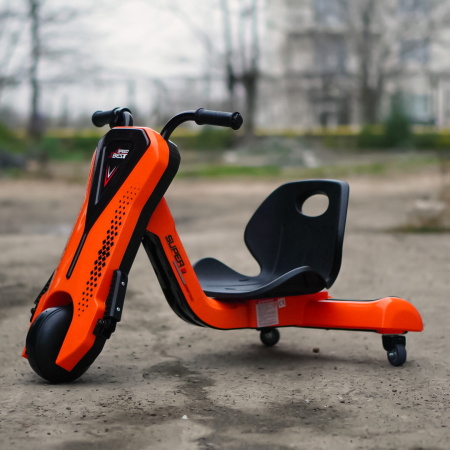 Kinderplay Slider 360, tricicleta electrica 12V pentru copii de 4–7 ani, orange [4]