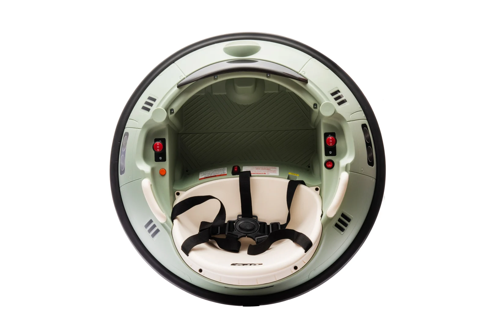 Masinuta busitoare pentru copii, Kinderplay UFO, telecomanda control parental, rotatie 360, 80W, 12V, verde [8]