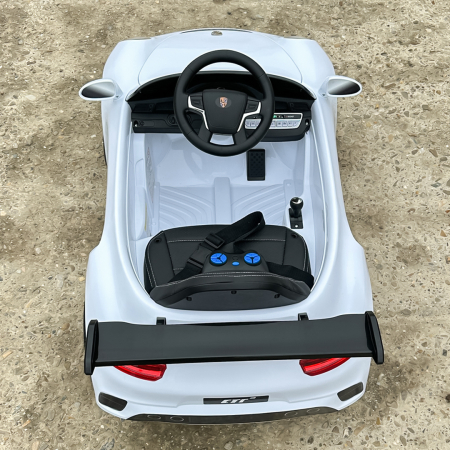 Masinuta electrica pentru copii 2-5 ani, RUF CTR 3 70W 12V, echipata premium, alba [10]