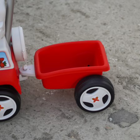 Masinuta pentru copii 4 in 1, Kinderplay FunnyBunny 60W 6V, cu telecomanda si remorca, rosie [10]