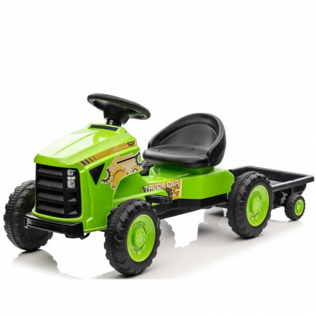 Premergatoare - Masinuta tip tractoras cu pedale pentru copii intre 3 si 6 ani, cadru metalic, verde