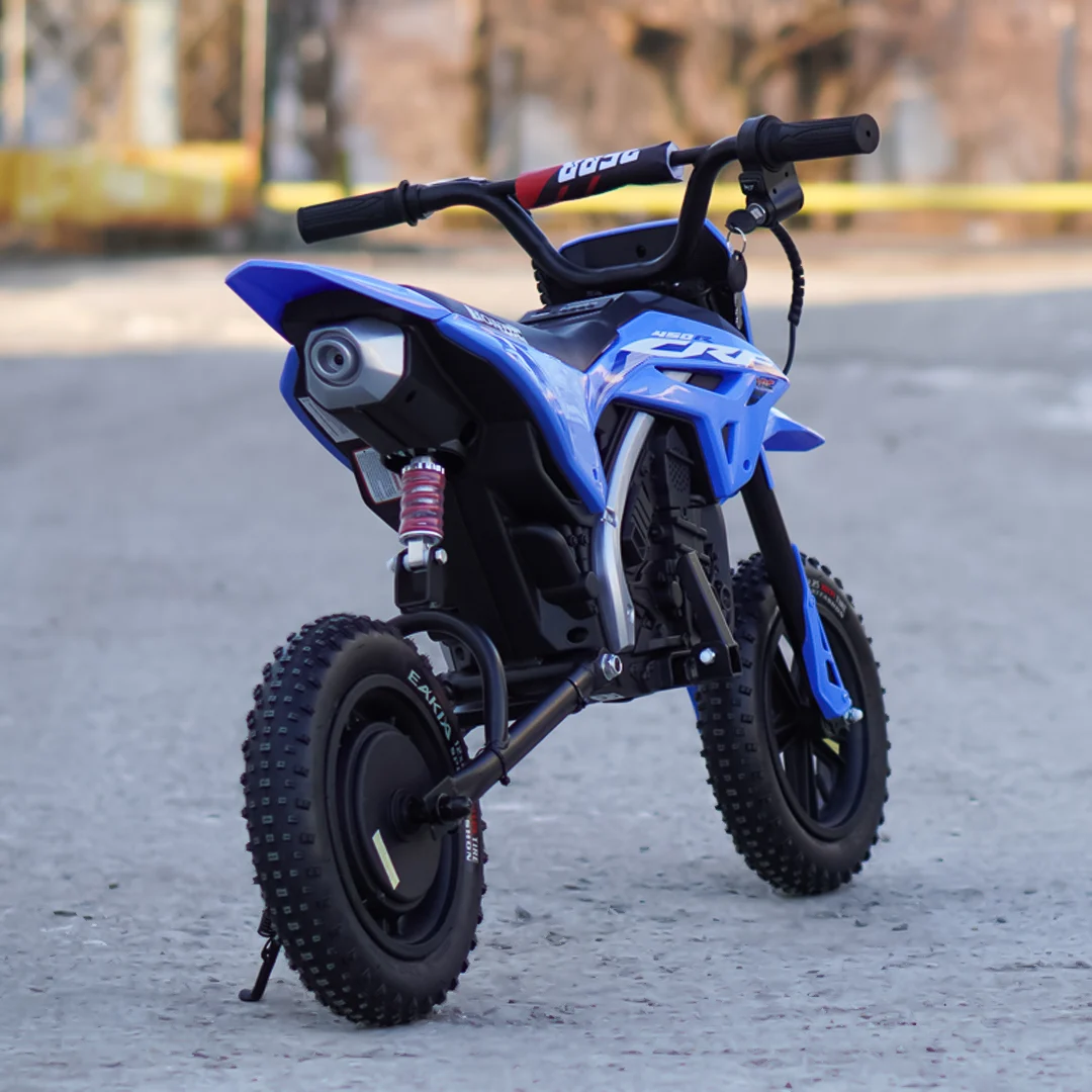 Motocicleta electrica pentru copii 5-10 ani, Honda CRF450 250W, 24V, roti gonflabile, albastra [6]