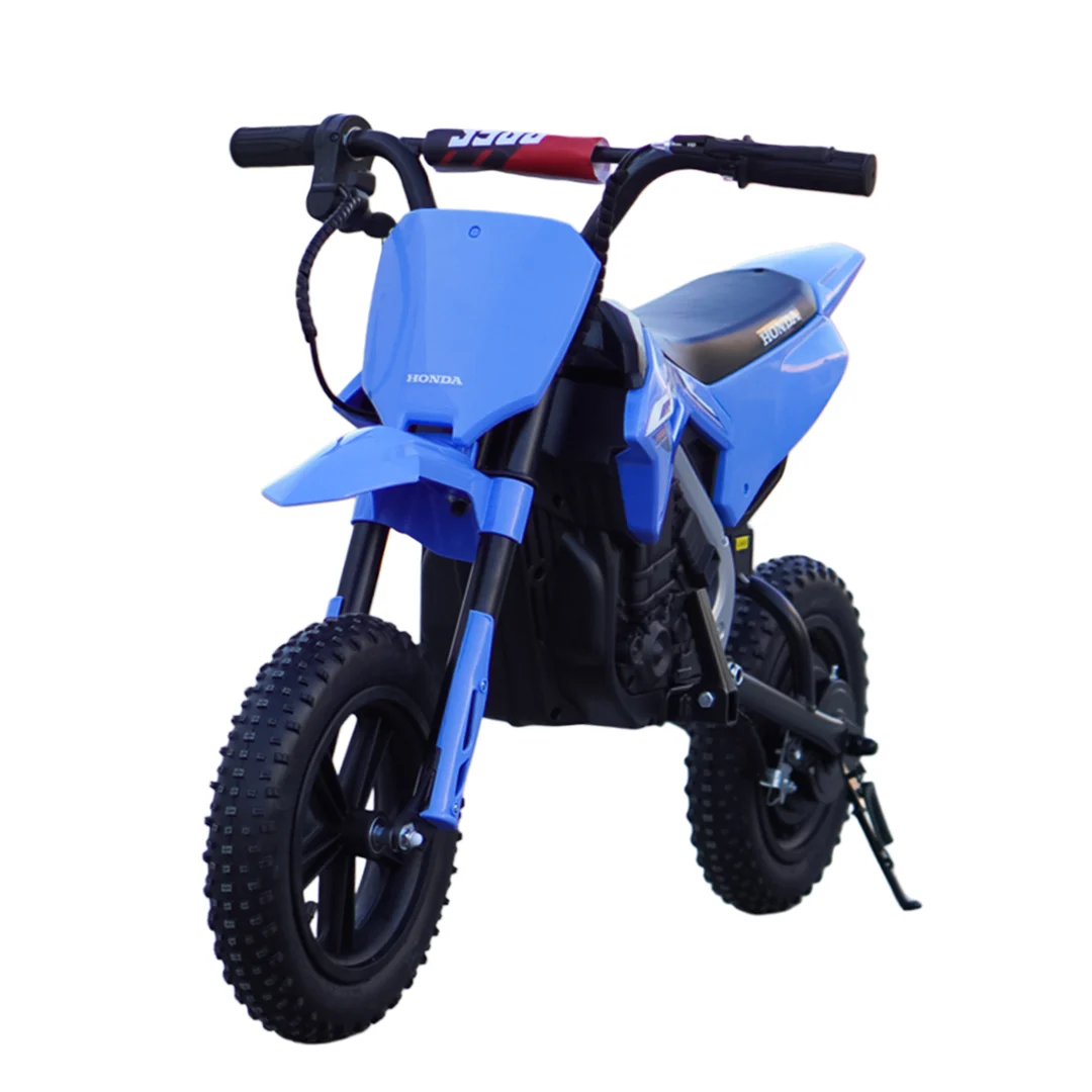 Trotinete & biciclete - Motocicleta electrica pentru copii 5-10 ani, Honda CRF450 250W, 24V, roti gonflabile, albastra