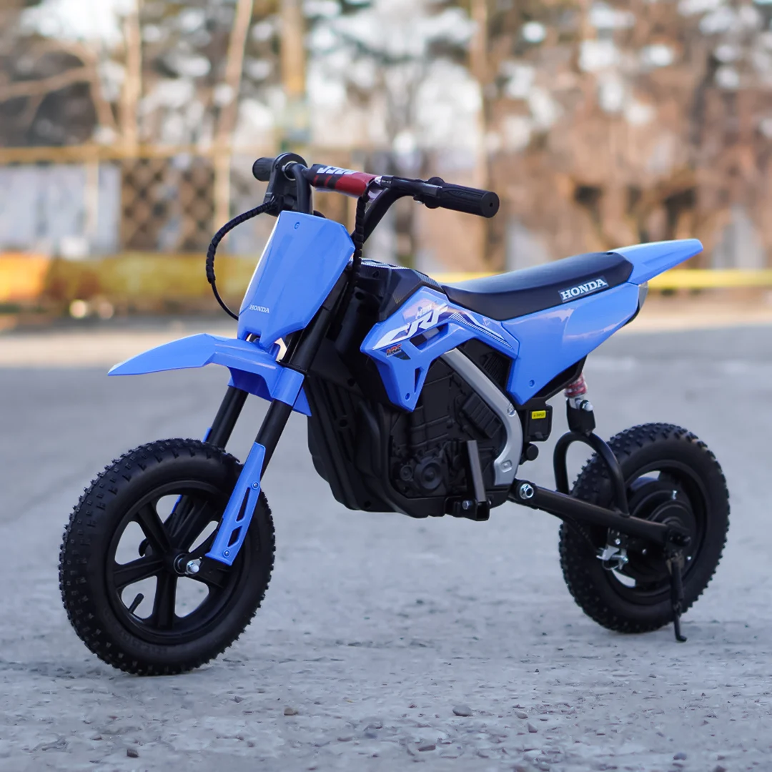 Motocicleta electrica pentru copii 5-10 ani, Honda CRF450 250W, 24V, roti gonflabile, albastra [1]