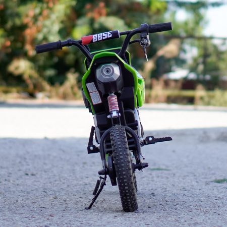 Motocicleta electrica pentru copii 5-10 ani, Honda CRF450 250W, 24V, roti gonflabile, verde [5]