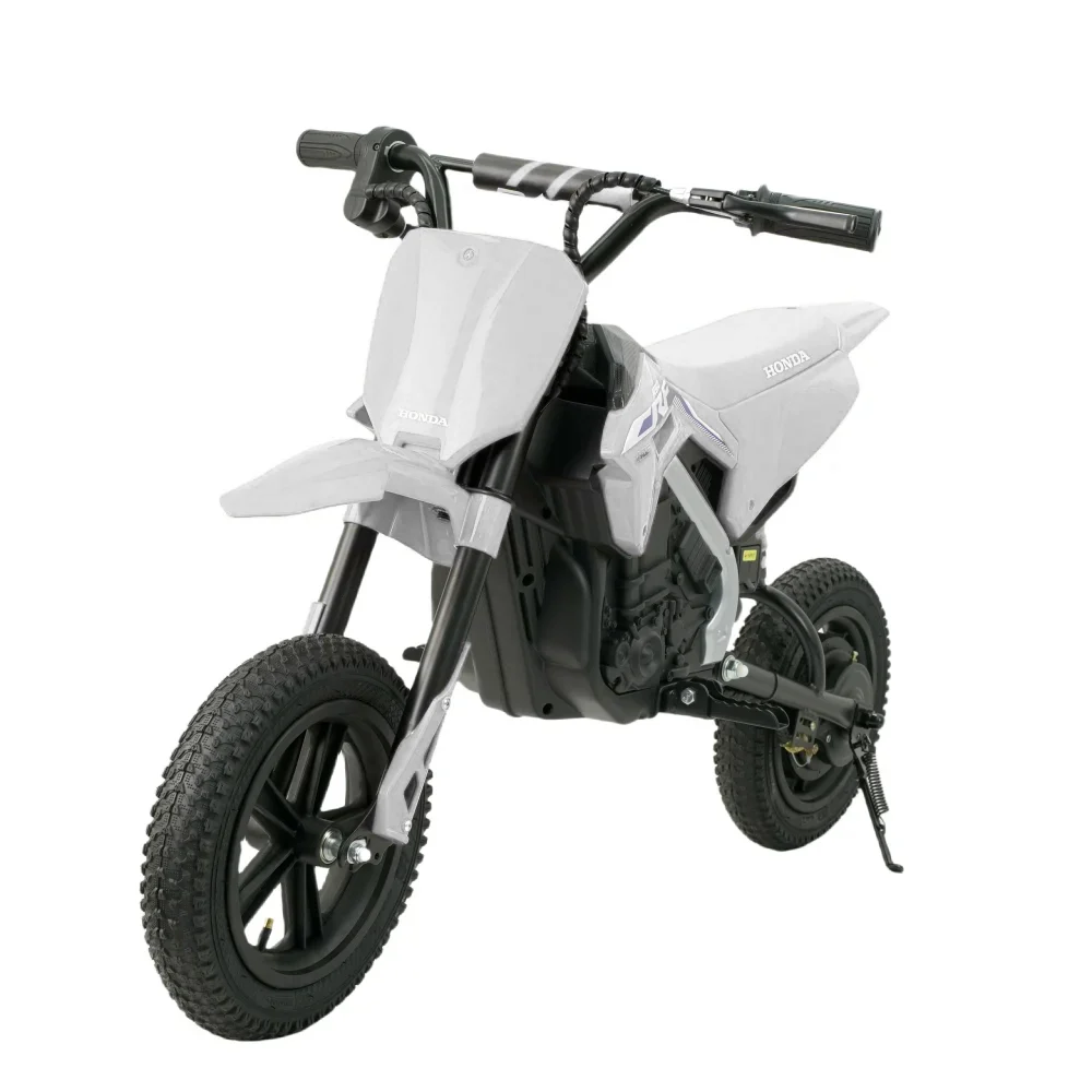 Trotinete & biciclete - Motocicleta electrica pentru copii 5-10 ani, Honda CRF450 250W, 24V, roti gonflabile, alba