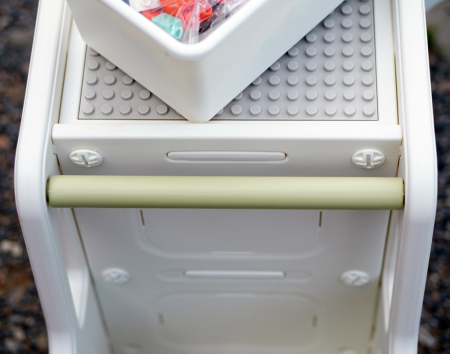 Organizator de jucării Kinderplay tip autobuz, multifuncțional, placa suport pentru piese lego, accesorii incluse, verde [10]