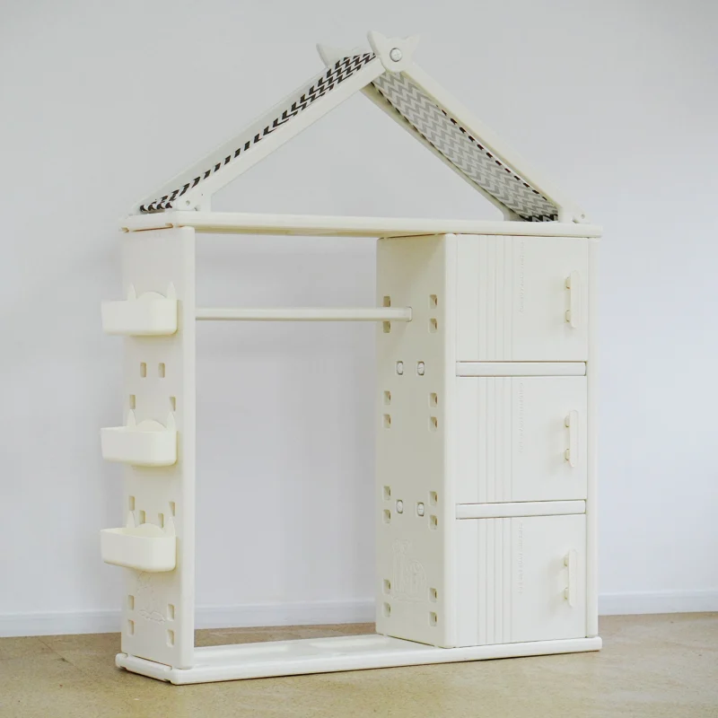 Pachet promo Kinderplay, dulapior tip casuta pentru organizare si premergator trenulet vintage pentru copii [3]