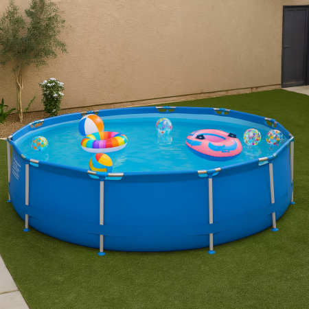 Piscina supraterana BLUESEA 3476, pentru intreaga familie, 300 x 76cm, 3 straturi, albastra [3]