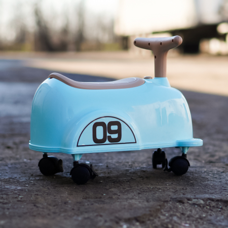 Premergator Kinderplay BabyCar tip masinuta, pentru copii intre 1 si 2 ani, design ergonomic, echipare standard, turquoise [7]