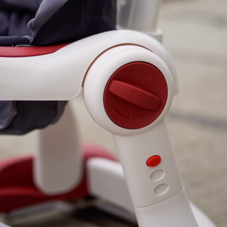 Premergator Kinderplay Walker 5 in 1 pentru copii 6-18 luni, balansoar, jumper, maner parental, parasolar, volan, lumini si muzica, reglabil si pliabil, rosu [13]