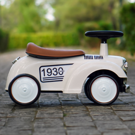 Premergator masinuta Retro Baby pentru copii, 18-30 luni, efecte sonore, alb [5]