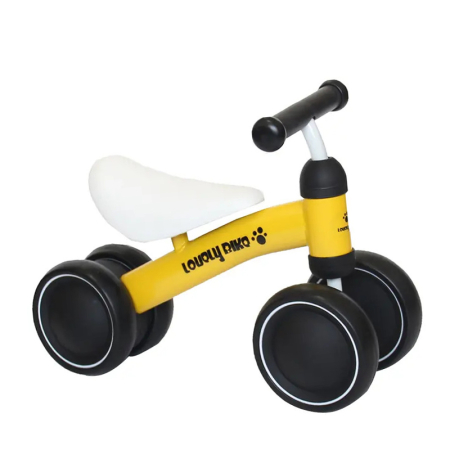Trotinete & biciclete - Premergator si bicicleta fara pedale, LoveLy Bike pentru copii 18-30 luni, roti EVA, galbena