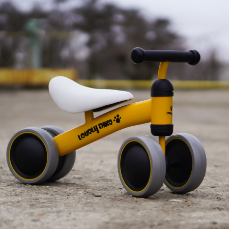 Premergator si bicicleta fara pedale, LoveLy Bike pentru copii 18-30 luni, roti EVA, galbena [6]