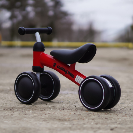 Premergator si bicicleta fara pedale, LoveLy Bike pentru copii 18-30 luni, roti EVA, rosie [4]