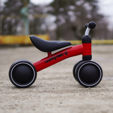 Premergator si bicicleta fara pedale, LoveLy Bike pentru copii 18-30 luni, roti EVA, rosie [5]