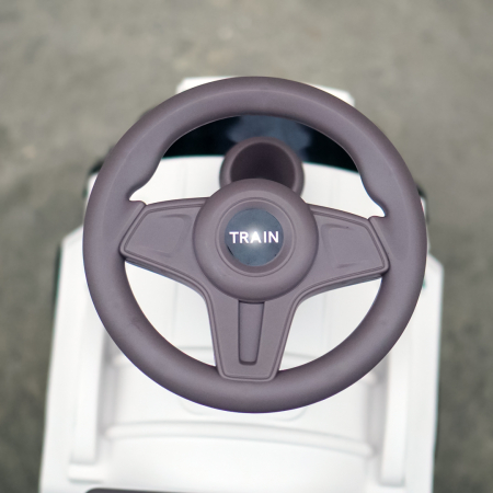 Premergator trenulet, Kinderplay Vintage Train, pentru copii, 18-30 luni, roti EVA, alb [11]