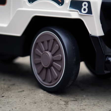 Premergator trenulet, Kinderplay Vintage Train, pentru copii, 18-30 luni, roti EVA, alb [10]