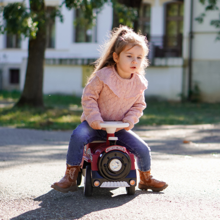 Premergator trenulet, Kinderplay Vintage Train, pentru copii, 18-30 luni, roti EVA, rosu [3]