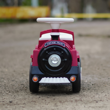 Premergator trenulet, Kinderplay Vintage Train, pentru copii, 18-30 luni, roti EVA, rosu [2]