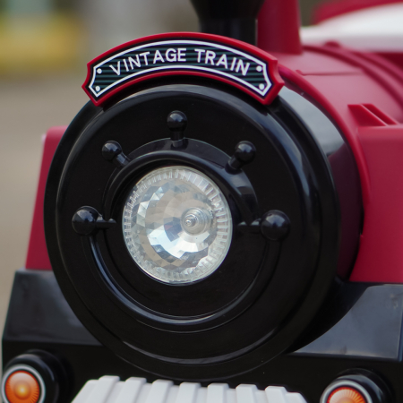 Premergator trenulet, Kinderplay Vintage Train, pentru copii, 18-30 luni, roti EVA, rosu [8]