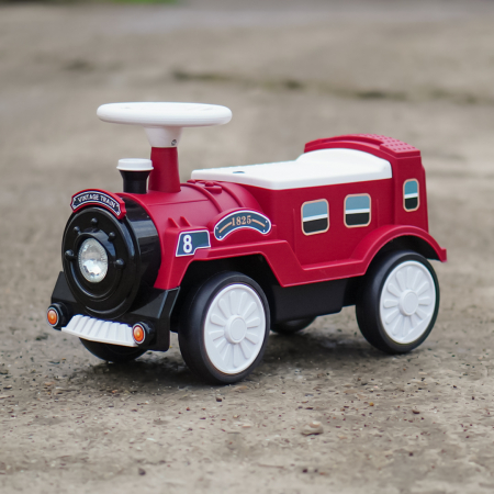 Premergator trenulet, Kinderplay Vintage Train, pentru copii, 18-30 luni, roti EVA, rosu [7]