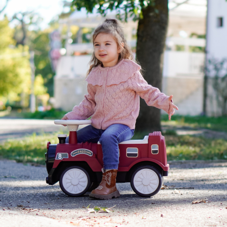 Premergator trenulet, Kinderplay Vintage Train, pentru copii, 18-30 luni, roti EVA, rosu [1]