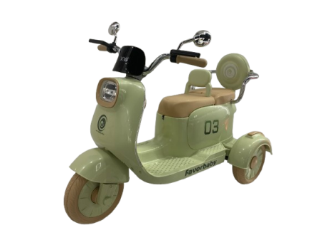 Trotinete & biciclete - Scuter electric FavorBaby cu 3 roti pentru copii, 2 locuri, telecomanda inclusa, 70W, music player, efecte sonore si luminoase, verde