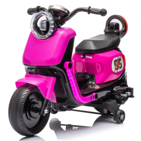 Trotinete & biciclete - Scuter electric pentru copii, Kinderplay Scooty, telecomanda control parental, 70W, 6V 7Ah, roz