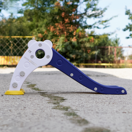 Tobogan pentru copii Kinderplay cu design ergonomic, pentru interior sau exterior, trepte antiderapante, pliabil, albastru [3]