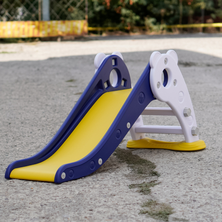 Tobogan pentru copii Kinderplay cu design ergonomic, pentru interior sau exterior, trepte antiderapante, pliabil, albastru [7]