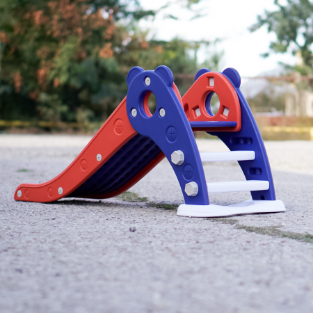 Tobogan pentru copii Kinderplay cu design ergonomic, pentru interior sau exterior, trepte antiderapante, pliabil, rosu [6]