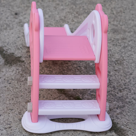 Tobogan pentru copii Kinderplay cu design ergonomic, pentru interior sau exterior, trepte antiderapante, pliabil, roz [11]