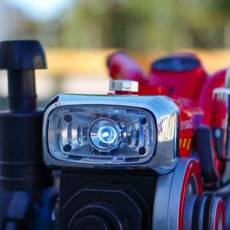 Tractoras electric cu remorca Kinderplay, pentru copii 3-6 ani, 70W 12V, telecomanda, scaun tapitat, albastru [10]