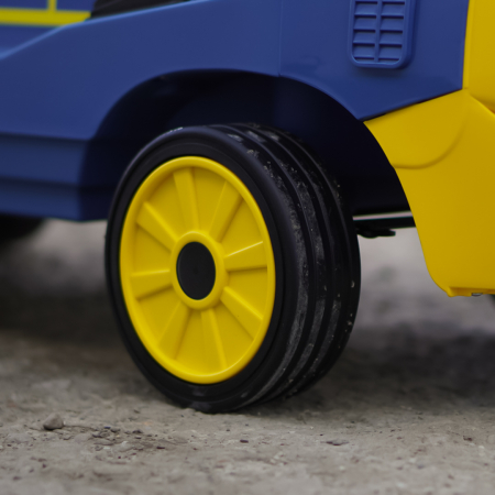 Trenulet electric CHUGGINGTON cu 2 vagoane extra, pentru 4 copii, 180W, 12V 7Ah roti moi, albastru [10]