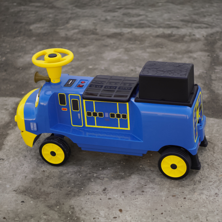 Trenulet electric pentru 2 copii 3-6 ani, CHUGGINGTON, 90W 12V, roti moi, albastru [14]