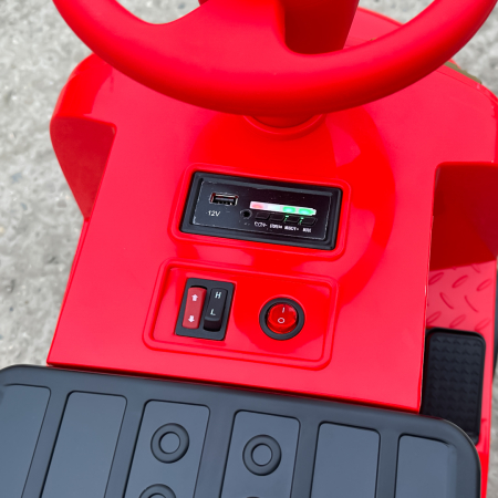 Trenulet electric pentru 2 copii 3-6 ani, CHUGGINGTON, 90W 12V, roti moi, rosu [14]