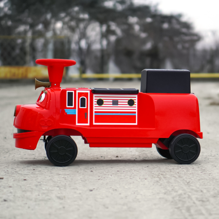 Trenulet electric pentru 2 copii 3-6 ani, CHUGGINGTON, 90W 12V, roti moi, rosu [5]
