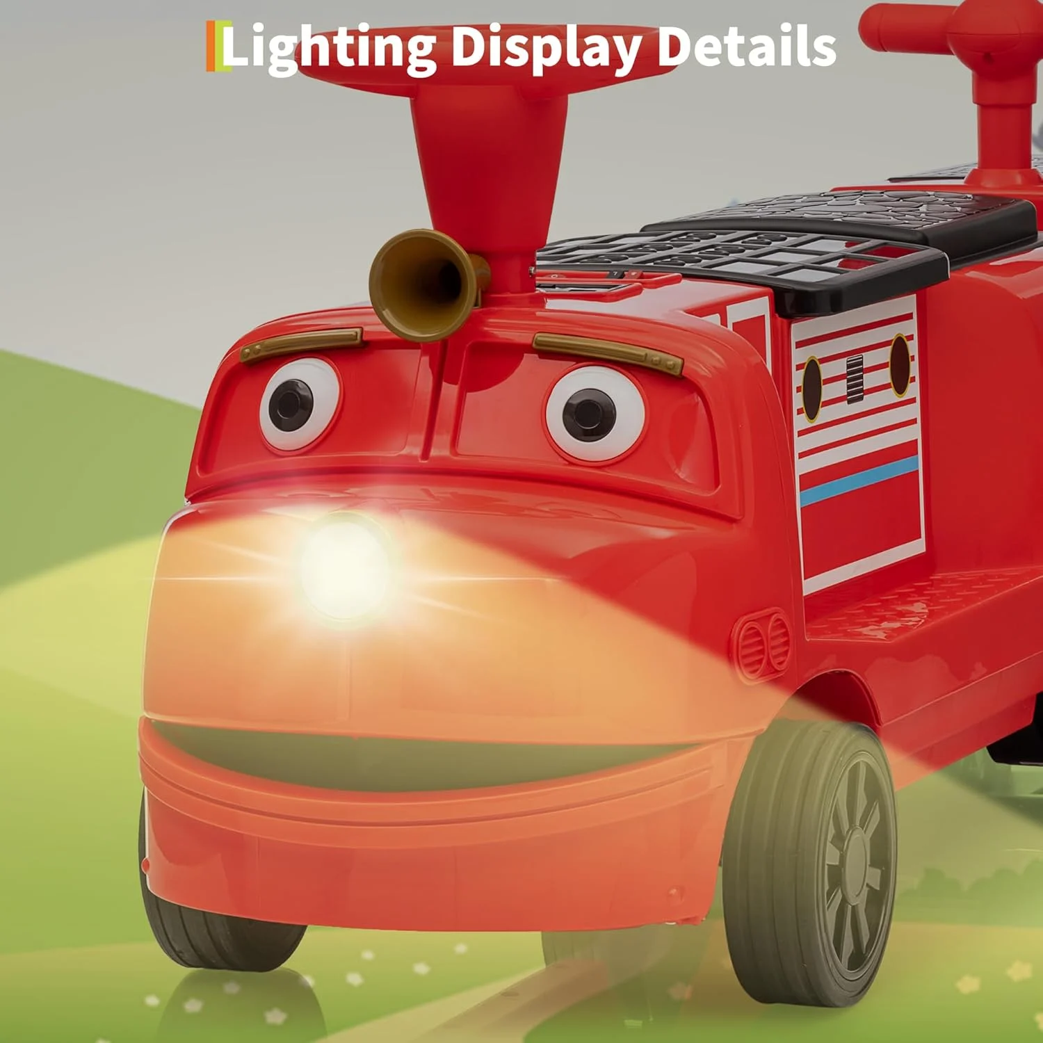Trenulet electric pentru 2 copii 3-6 ani, CHUGGINGTON, 90W 12V, roti moi, rosu [1]