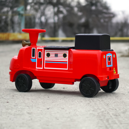 Trenulet electric pentru 2 copii 3-6 ani, CHUGGINGTON, 90W 12V, roti moi, rosu [6]