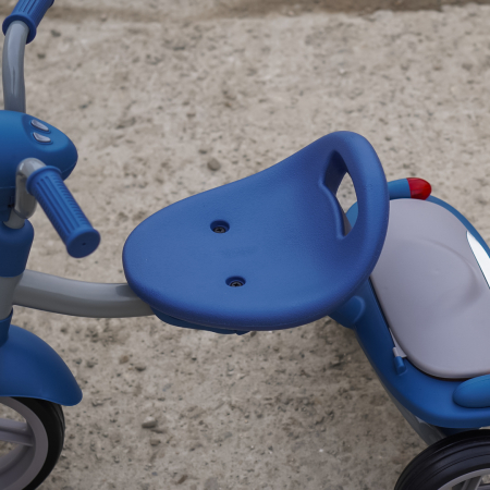 Tricicleta cu pedale Kinderplay Baby Flyer, pentru copii 2-4 ani, roti moi EVA, pliabila, albastra [10]